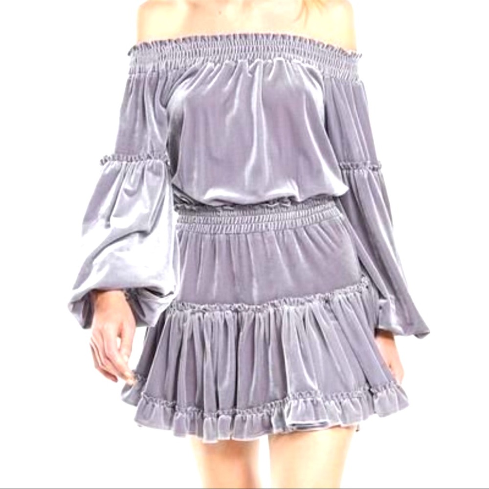 MISA Los Angeles Talin Metallic Velvet Dress